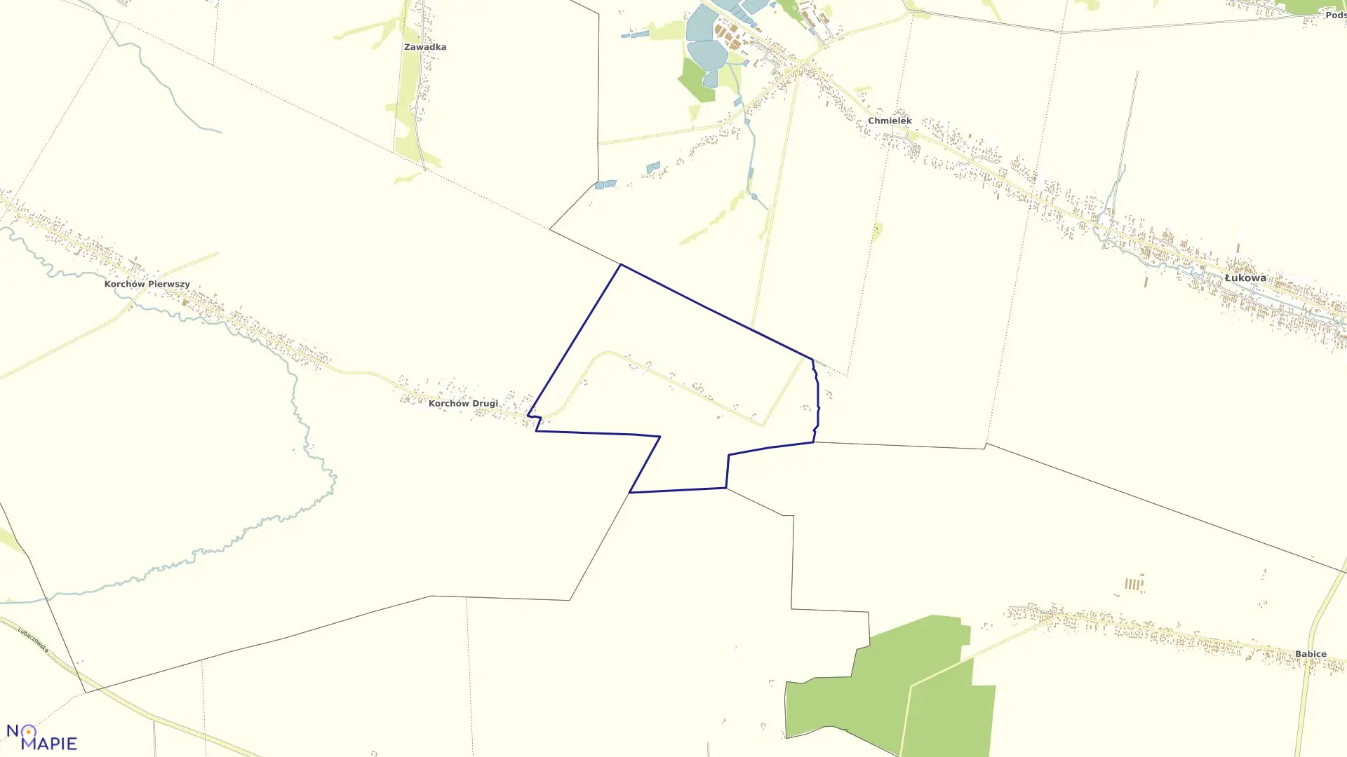 Mapa obrębu KOLONIA SZARAJÓWKA w gminie Łukowa